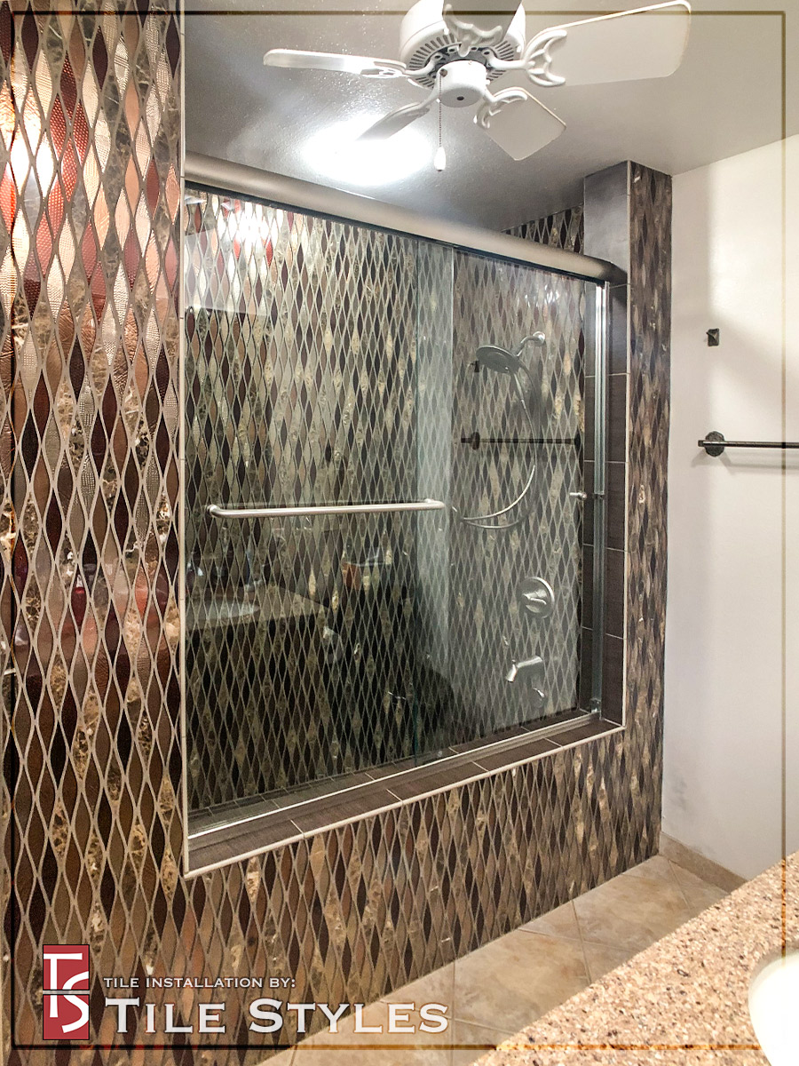 mosaic roman tub 5 glass doors tile styles hawaii